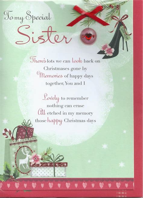 special sister christmas greeting card traditional cards lovely