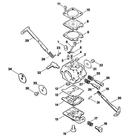 stihl ms  chainsaw ms  parts diagram carburetor wt