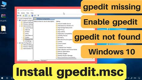 how to enable install group policy editor gpedit msc in windows 10 home edition youtube