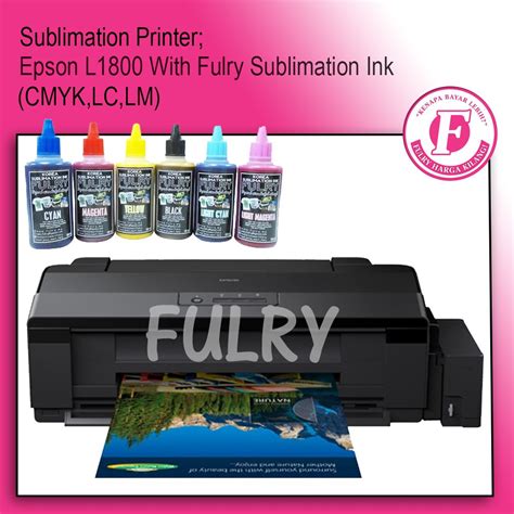 sublimation printer epson l1800 with fulry sublimation ink cmyk lc lm