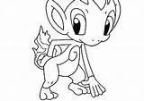 Chimchar Coloring Pages Pokemon Getcolorings Getdrawings sketch template