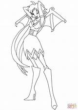 Coloring Winx Club Pages Vampire Fairy Drawing sketch template