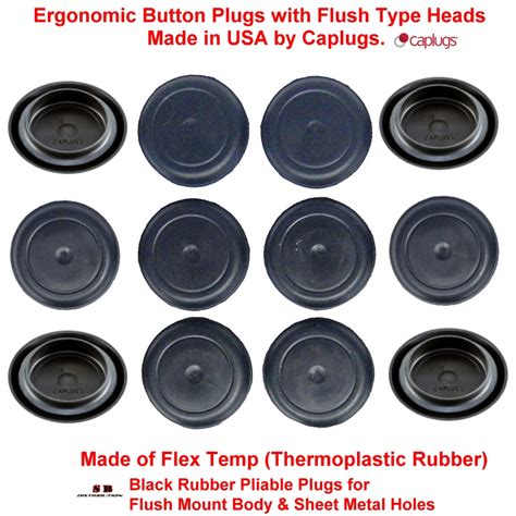 black rubber plugs  flush mount body  sheet metal