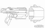 Nerf Template Drawing Blaster Deviantart sketch template
