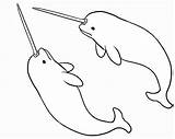 Narwhal Coloring Pages Printable Kids Sad Two sketch template