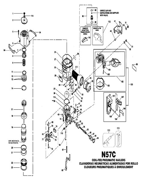 bostitch nc parts list bostitch nc repair parts oem parts  schematic diagram