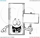 Ruler Coloring Happy Clipart Cartoon Pages Mascot Holding Sign Outlined Vector Thoman Cory Choose Board sketch template