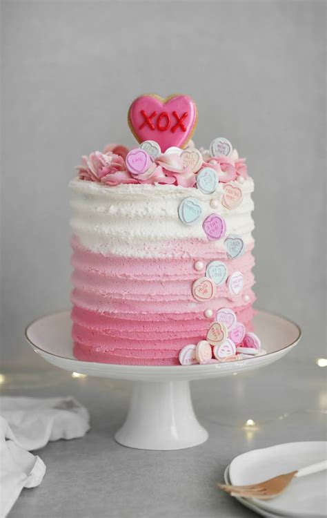 Pink Ombré Valentines Cake The Little Blog Of Vegan