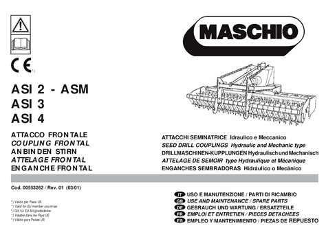 maschio asiasm rotarytiller parts manual catalog   service manual repair