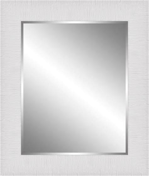 High Gloss White Ribbed Wood Framed Beveled Plate Glass Mirror 5