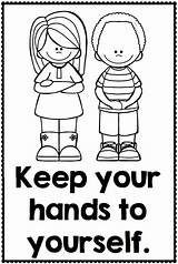 Manners Classroom Rules Posters Skills Social Preschool Expectations Behavior Clip Kids Kindergarten Coloring Colouring Activities Teacherspayteachers School Hands Yourself Keep sketch template