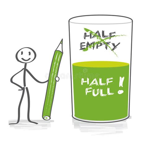Optimist With Half Full Glass Stock Illustration Illustration Of