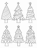Coloring Christmas Trees Pages Printable sketch template