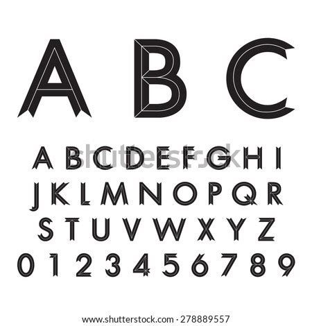 alphabetic fonts numbers stock vector  shutterstock