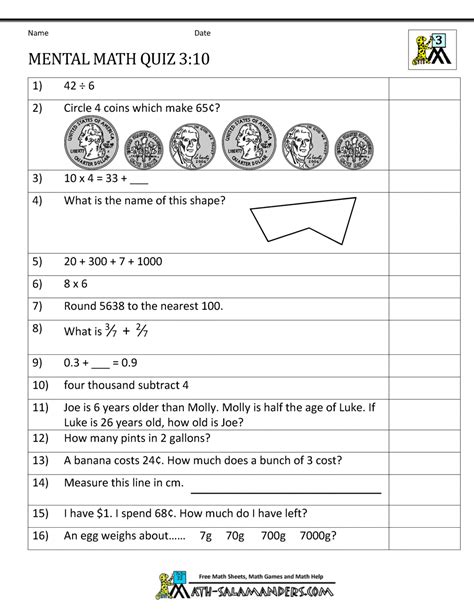 mental math  grade