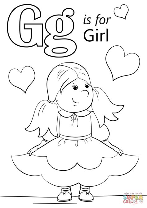 letter    girl coloring page  printable coloring pages