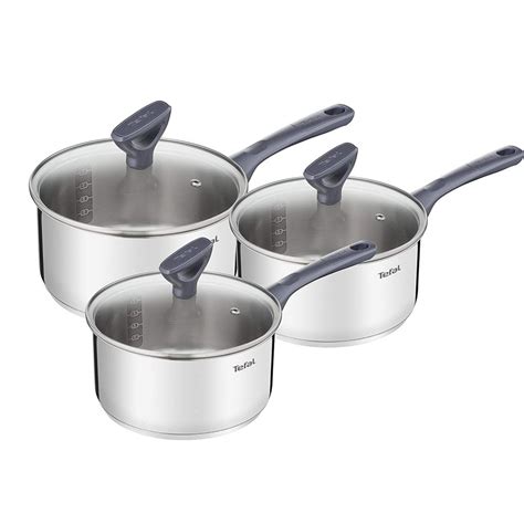 tefal set   saucepans  lids   heat sources including induction stainless steel