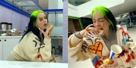 watch billie eilish feast on mall food in therefore i am