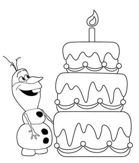 olaf  birthday cake coloring sheet birthday coloring pages frozen