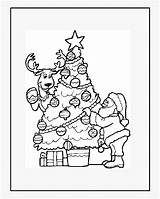 Santa Tree Christmas Coloring Kindpng sketch template