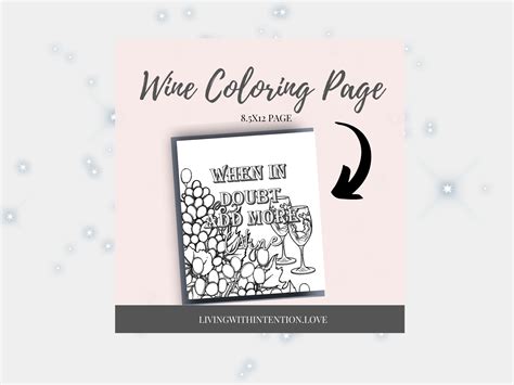 wine coloring page  adults printable coloring page  etsy