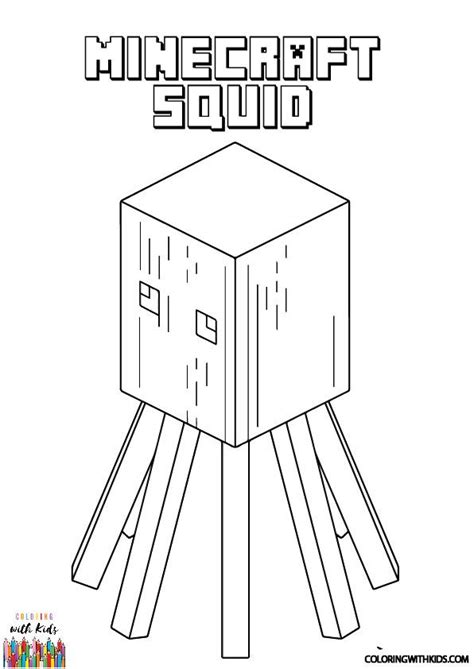 minecraft squid coloring page author painter adapted  minecraft