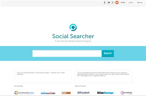 social searcher  social media search engine    search