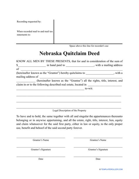 nebraska quitclaim deed form fill  sign
