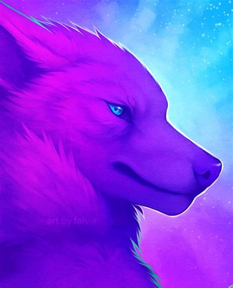 purple wolf art  falvie furry wolf furry art saarloos cartoon