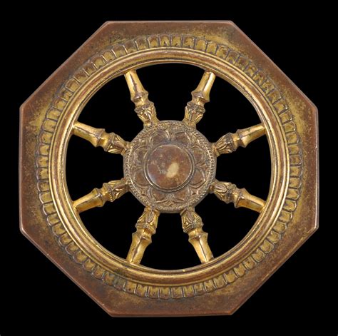 japanese shingon sect gilded copper dharma wheel rinbo michael