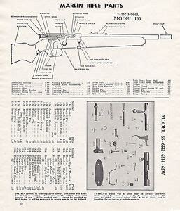 marlin model  rifle schematic exploded view parts list ad