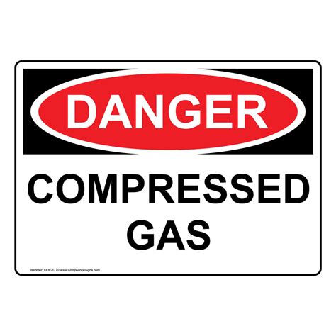 osha danger compressed gas sign ode  hazardous gas gas lines
