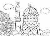 Coloring Pages Islamic Islam Kids Ramadan Colouring Printable Pillars Mosque Drawing Print Sheets Calligraphy Clipart Template Muslim Word Mosques Color sketch template