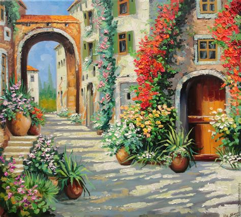 oil painting italian street kupit na yarmarke masterov lcom