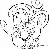 Drawing Ganesha Easy Ganesh Simple Sketch God Gods Lord Hindu Ganpati Drawings Line Coloring Cliparts Pencil Mythology Clipart Pages Clip sketch template