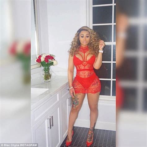 blac chyna wears sheer red lingerie on instagram daily