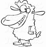 Sheep Cartoon Coloring Happy Pages Vector Outlined Leishman Ron Royalty Getdrawings Graphic Getcolorings sketch template