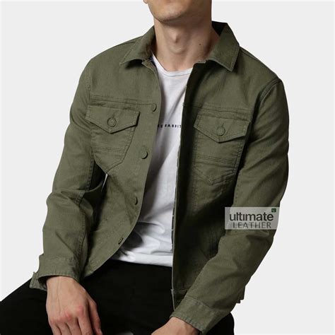 mens cotton jacket military green jacket ultimate leather