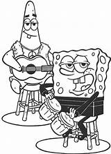 Coloring Pages Music Spongebob Printable Patrick Library Clipart Playing sketch template