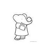 Coloring Babar Pages Kids Cartoon sketch template