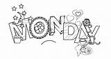 Monday Coloring Pages Happy sketch template