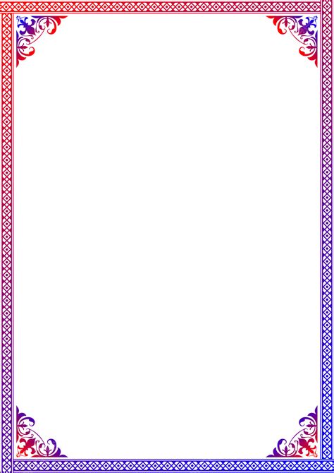 size gradient color page border eps vector design page border