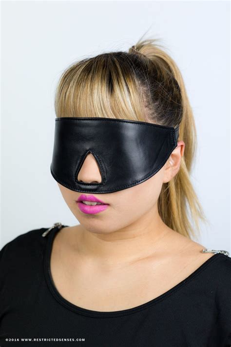 leather bondage blindfold with buckle mature etsy australia