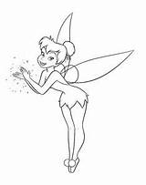 Pages Tinkerbell Coloring Disney sketch template