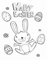 Easter Coloring Happy Pages Kids Printable Bunny Print Printables Color Fun Sheets Colouring Bestcoloringpagesforkids Egg Activities Make Animal Clipart Rabbit sketch template