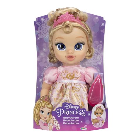 disney princess deluxe aurora baby doll includes tiara  bottle
