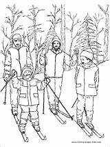 Coloring Pages Skiing Sports Printable Color Family Kids Ski Sport Sheets Sheet Book Found sketch template