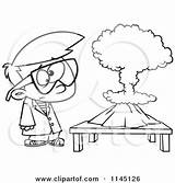 Scientist Cartoon Project Clipart Cloud Boy Mushroom Coloring Toonaday Science Outlined Vector Clip Illustration Royalty Discussing Man 2021 sketch template