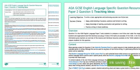 paper  question  gcse aqa gcse english language paper  question