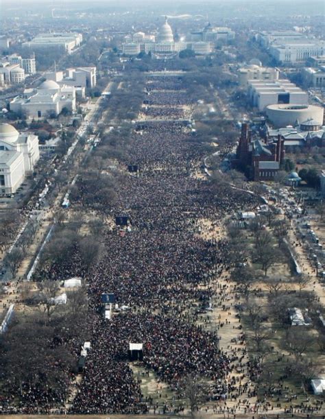 barack obama v s donald trump comparison of crowd during inauguration